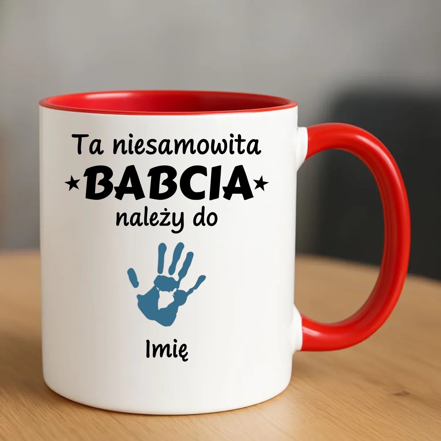 Kubek dla babci – Babcia należy do wnuków 1–6 imion – personalizowany B33