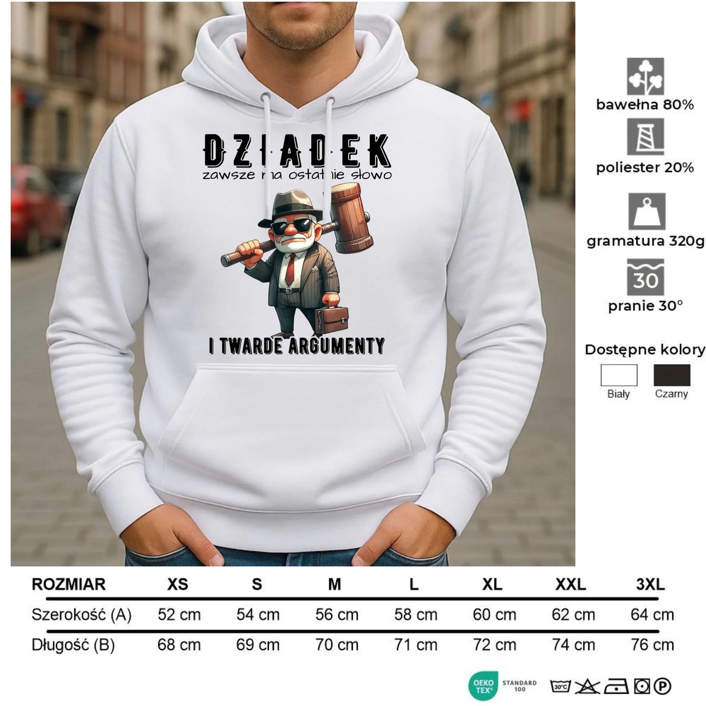 Bluza z kapturem dla dziadka - Dziadek zawsze ma ostatnie słowo D40 - StoryCups.pl