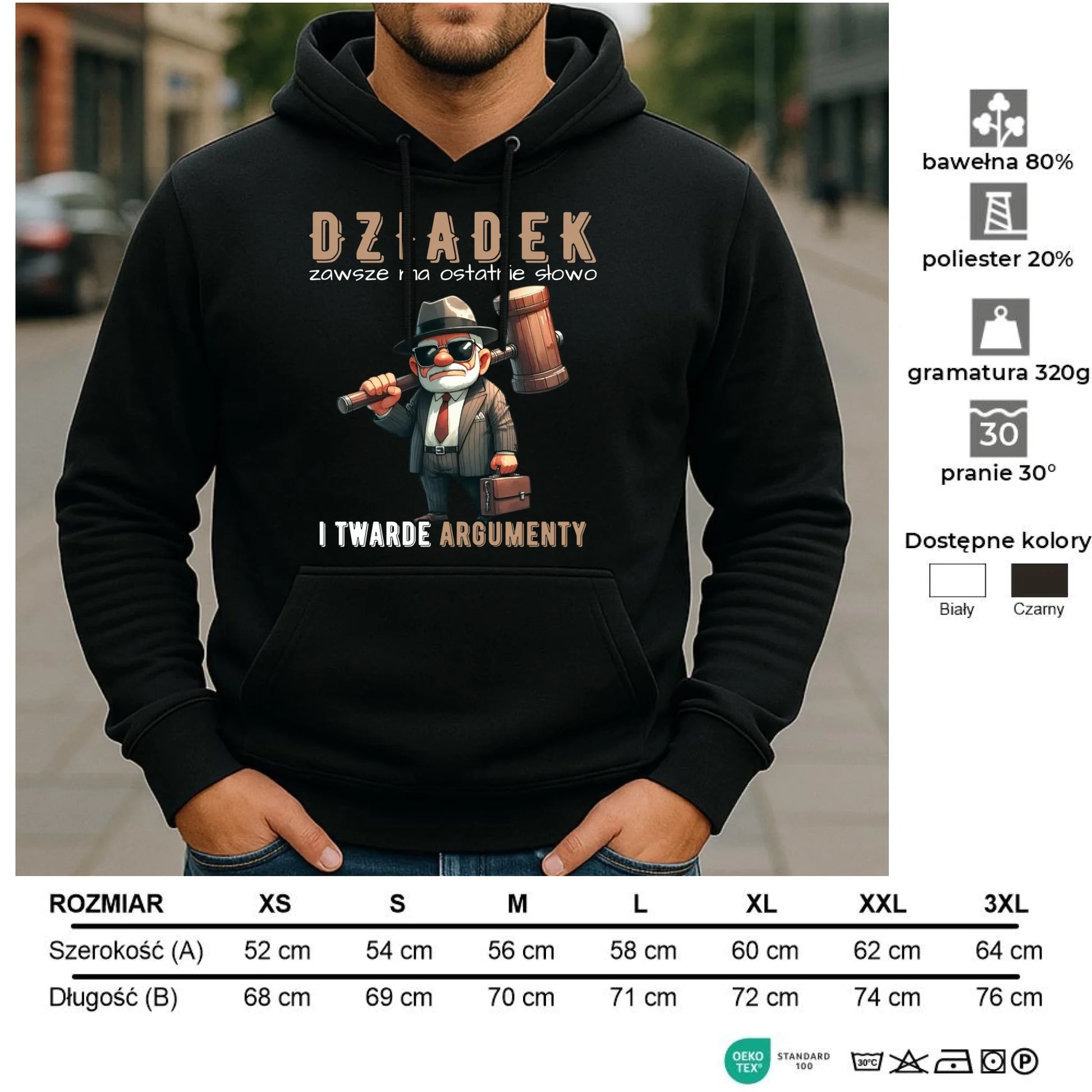 Bluza z kapturem dla dziadka - Dziadek zawsze ma ostatnie słowo D40 - StoryCups.pl