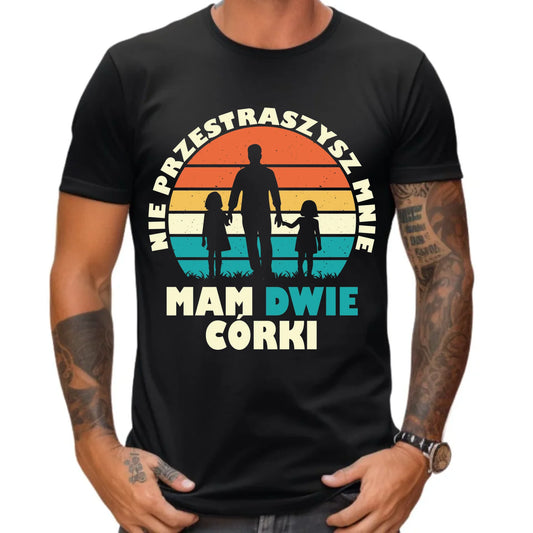 Koszulka męska dla taty - Nie przestraszysz mnie mam dwie córki DT02 - StoryCups.pl