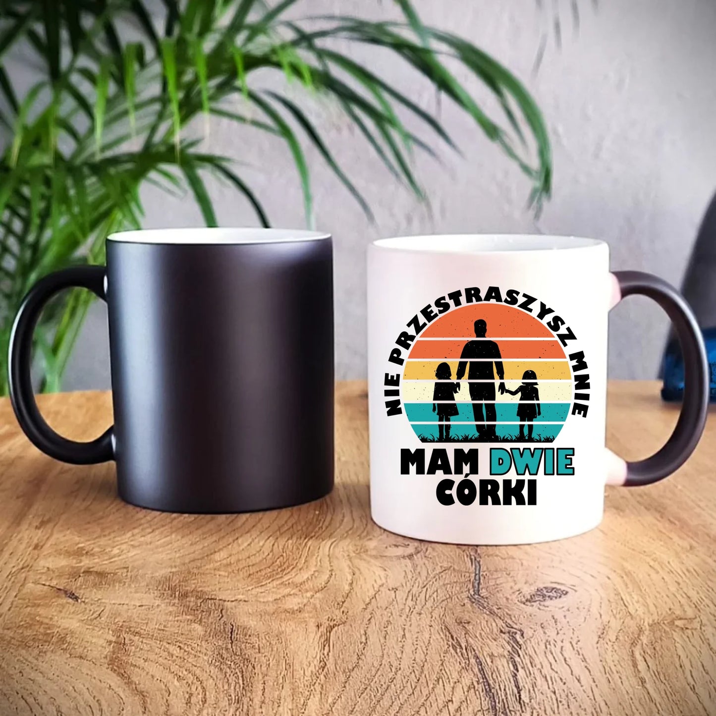 Kubek magiczny dla taty - Nie przestraszysz mnie mam dwie córki DT02 - StoryCups.pl