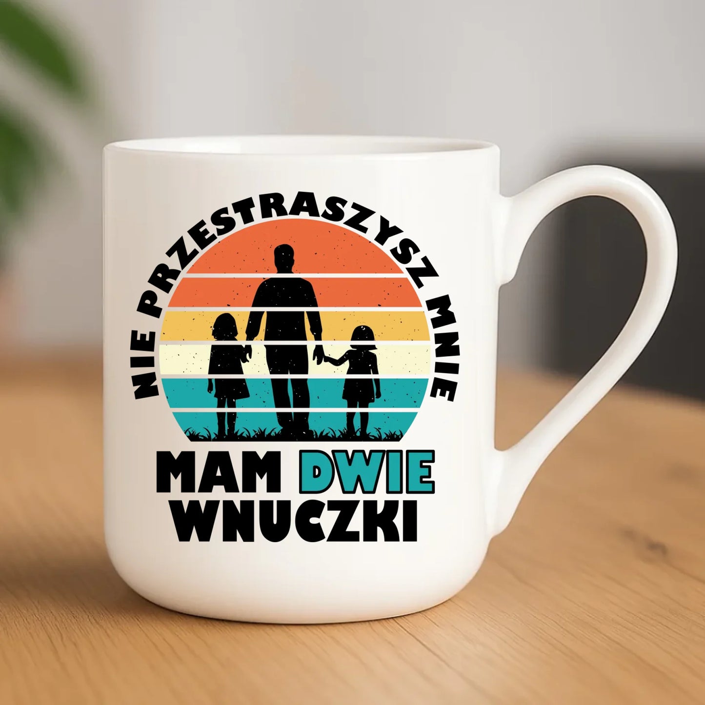 Kubek elegant dla dziadka - Nie przestraszysz mnie mam dwie wnuczki D41 - StoryCups.pl