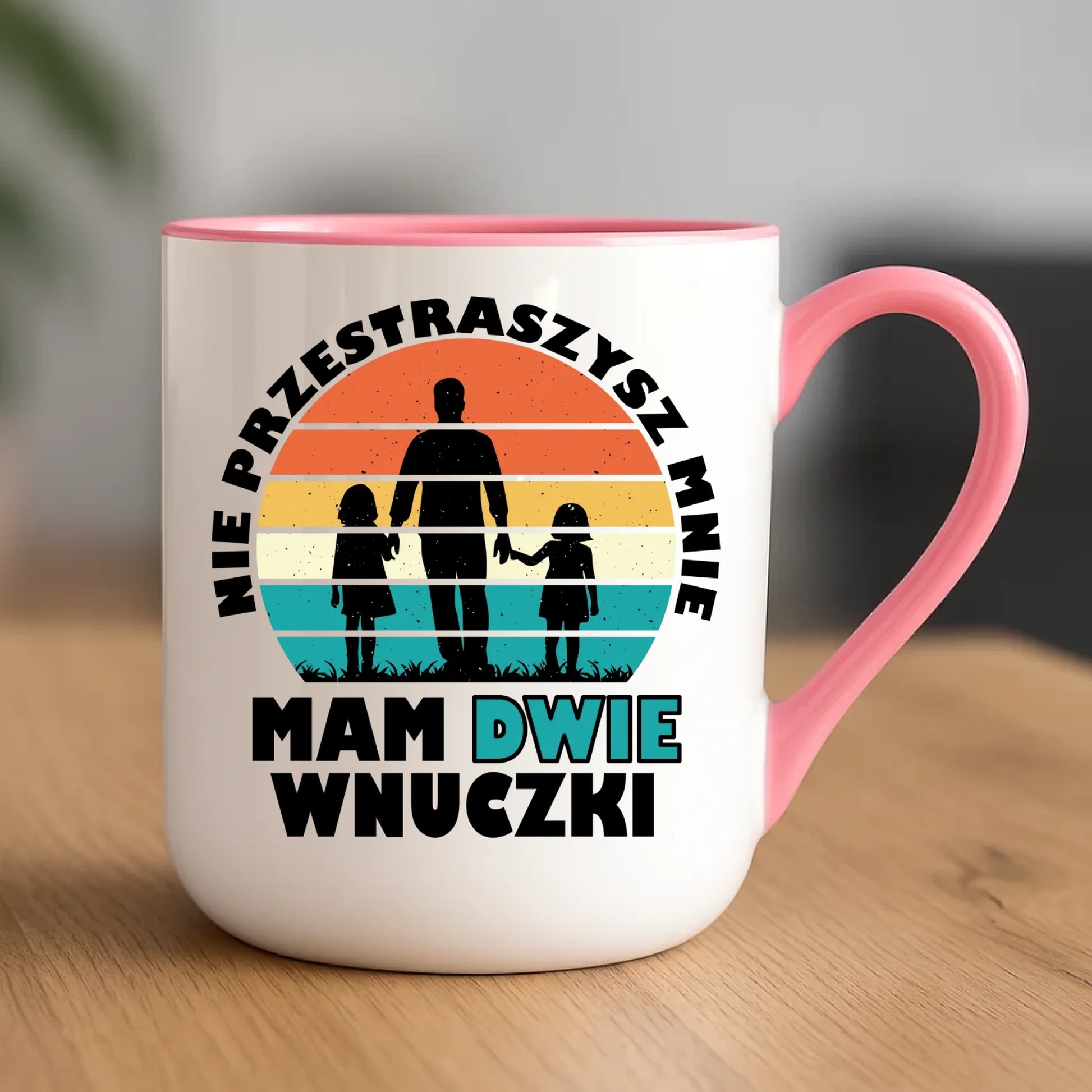 Kubek elegant dla dziadka - Nie przestraszysz mnie mam dwie wnuczki D41 - StoryCups.pl
