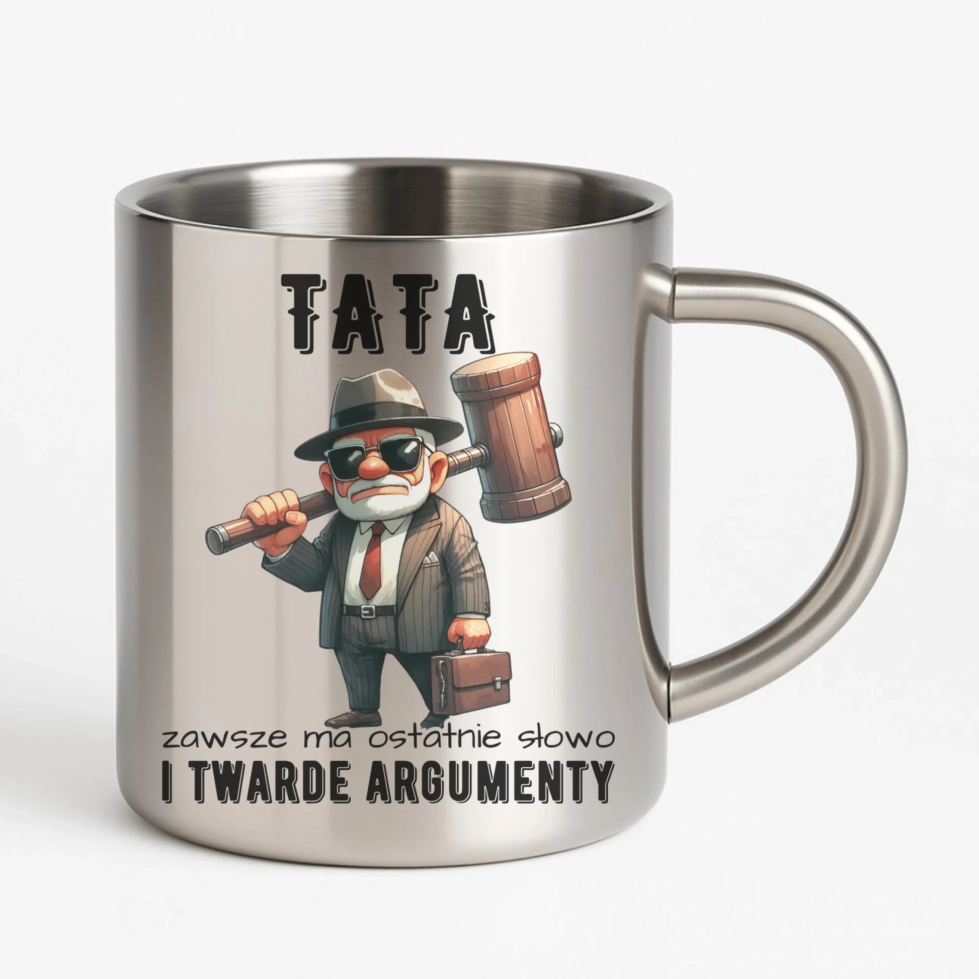 Kubek metalowy dla taty - Tata zawsze ma ostatnie słowo DT82 - StoryCups.pl