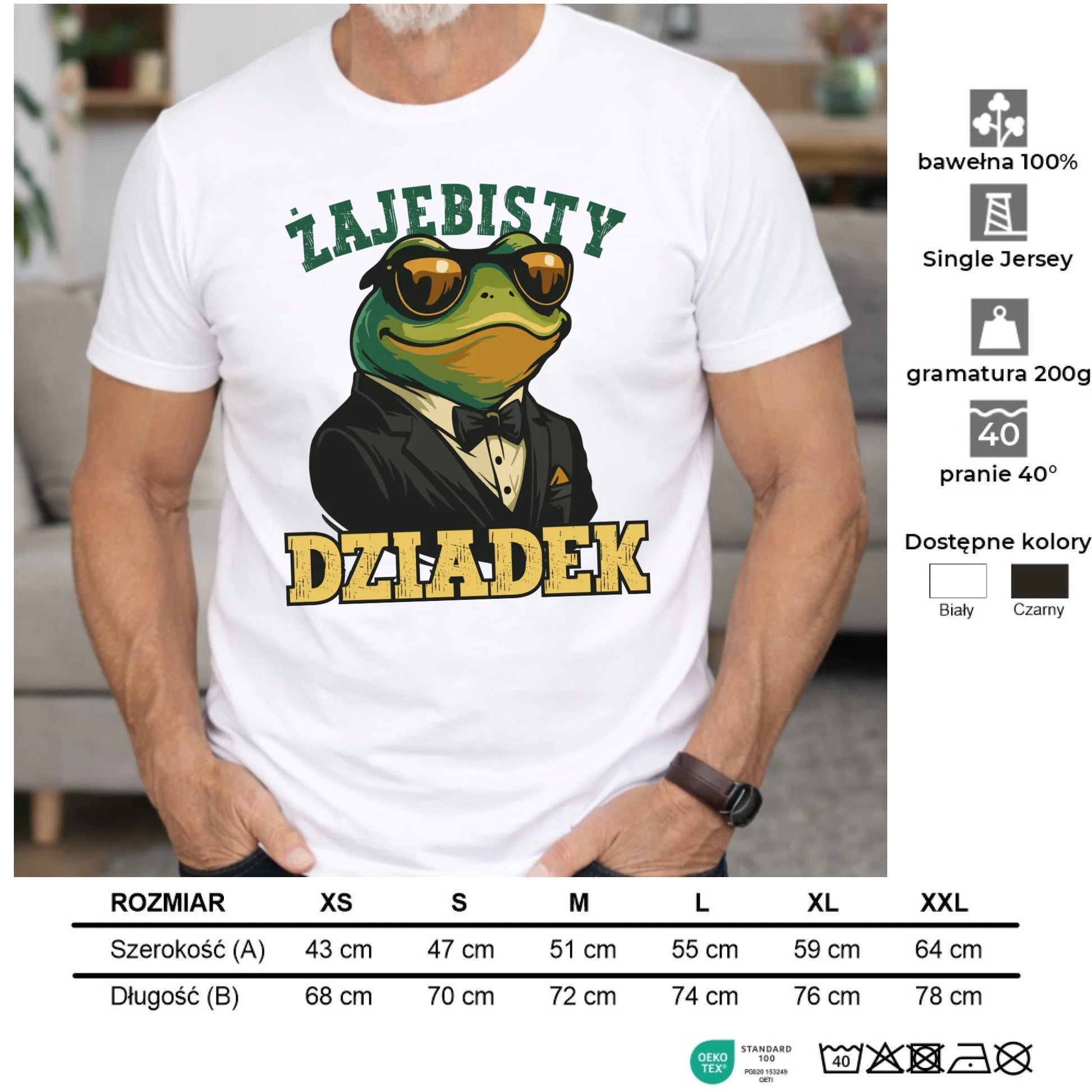 Koszulka dla dziadka - Żajebisty dziadek D42 - StoryCups.pl