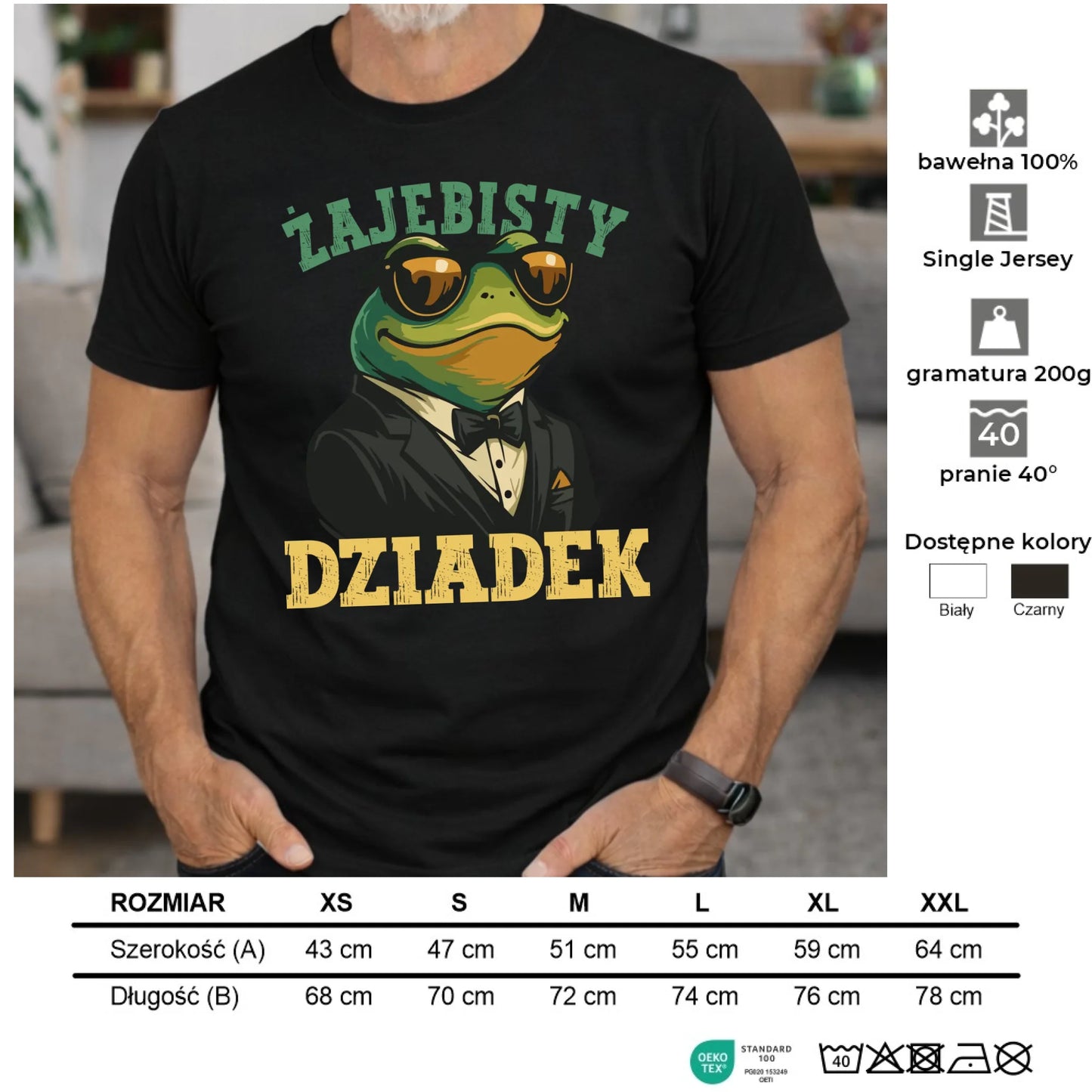 Koszulka dla dziadka - Żajebisty dziadek D42 - StoryCups.pl