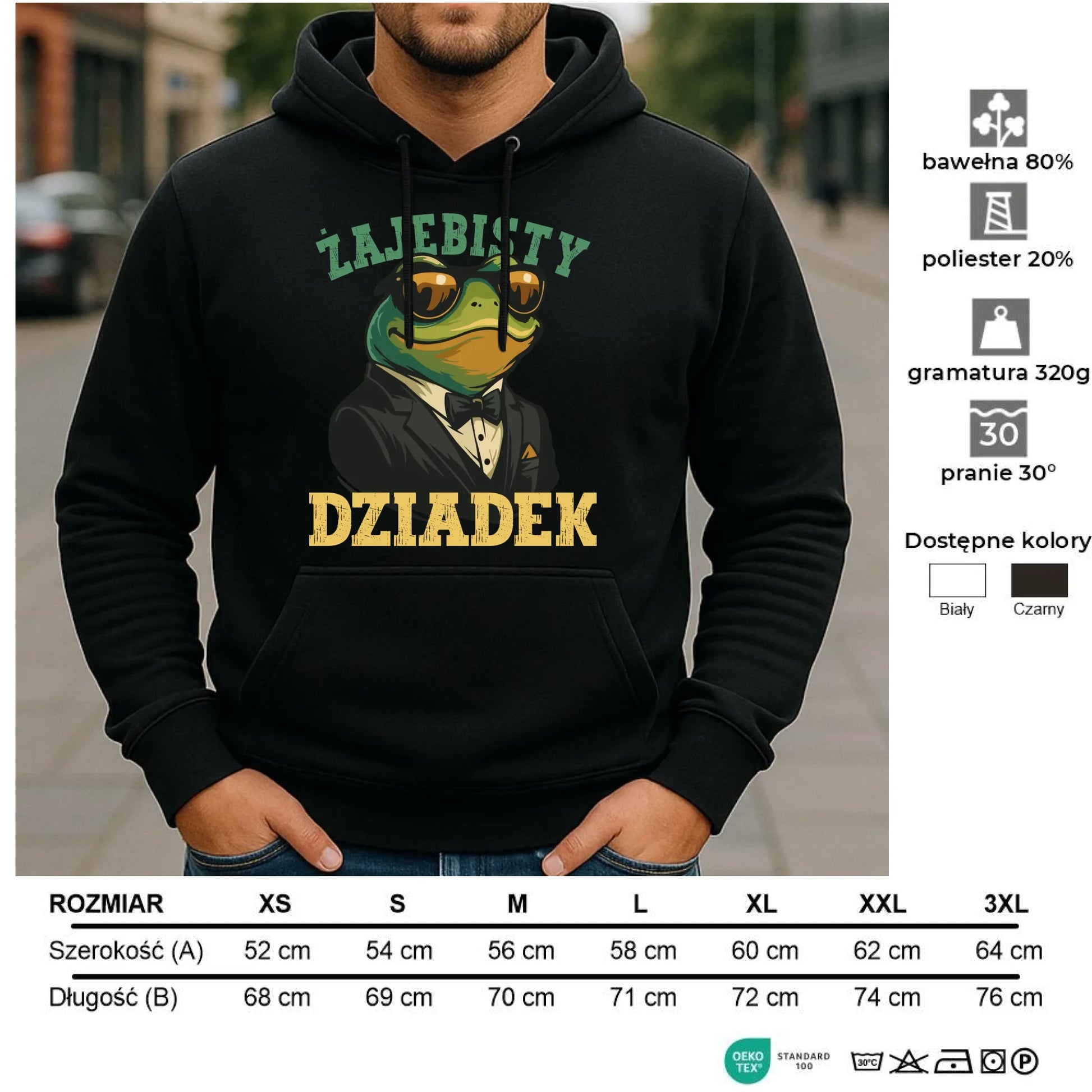 Bluza z kapturem dla dziadka - Żajebisty dziadek D42 - StoryCups.pl