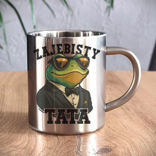 Kubek metalowy dla taty - Żajebisty tata DT83 - StoryCups.pl