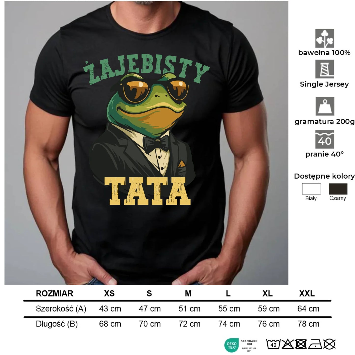 Koszulka męska dla taty - Żajebisty tata DT83 - StoryCups.pl