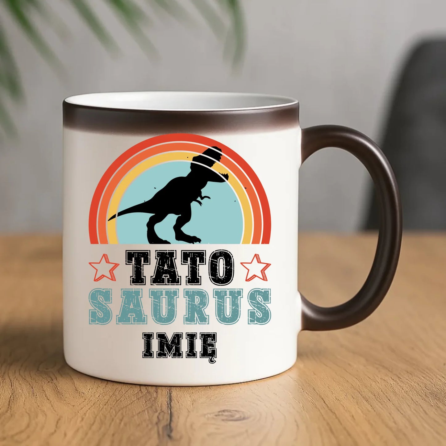 Kubek magiczny dla taty - Tato Saurus - personalizowany DT03 - StoryCups.pl