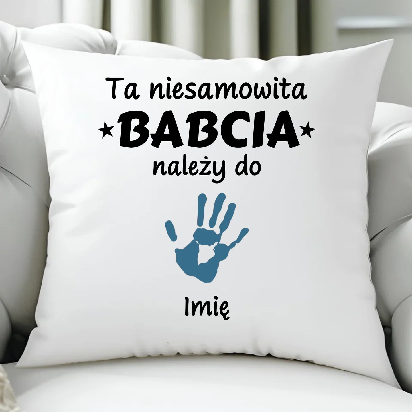 Poduszka dla babci - Babcia należy do wnuków 1–6 imion – personalizowana B33