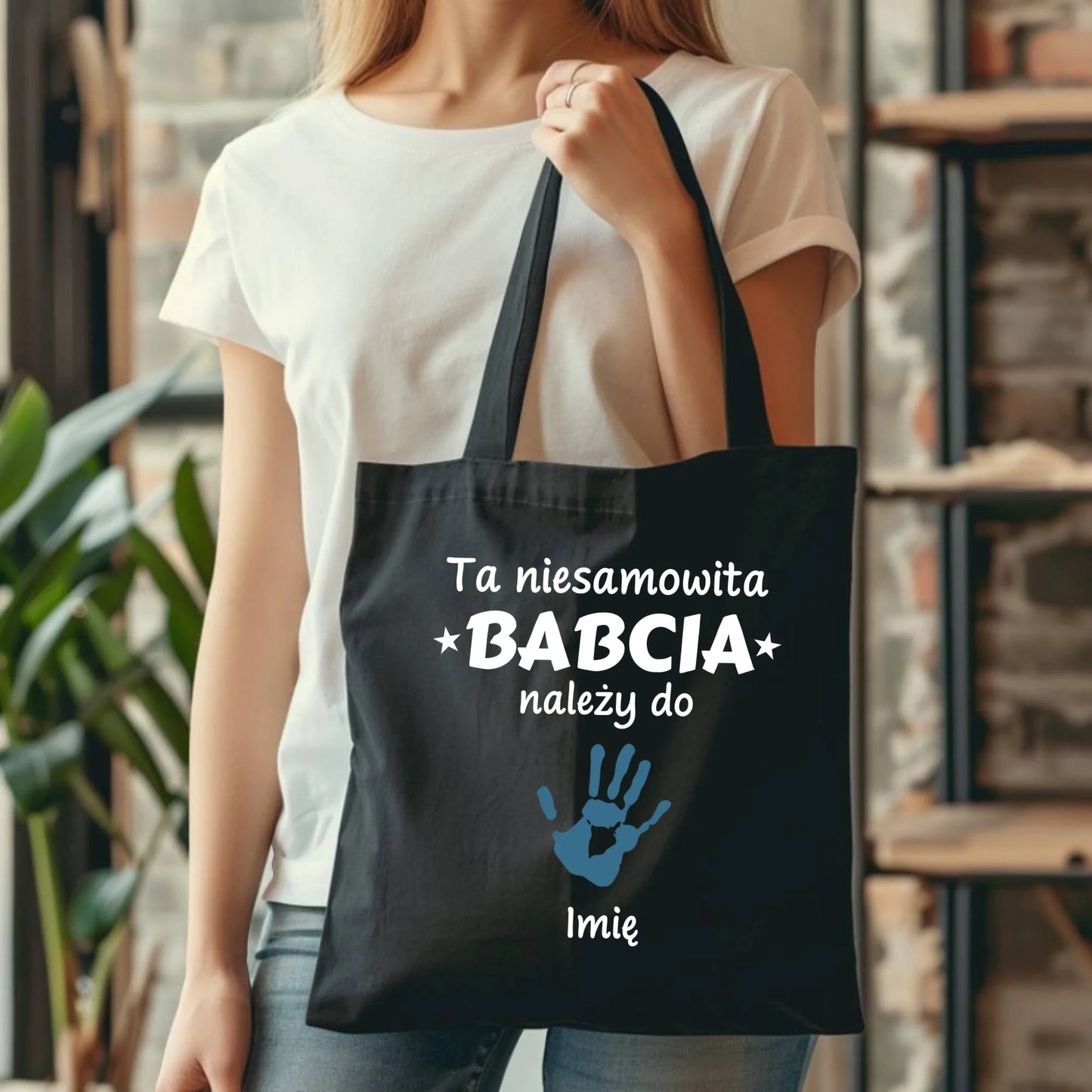 Torba dla babci - Babcia należy do wnuków 1–6 imion – personalizowana B33
