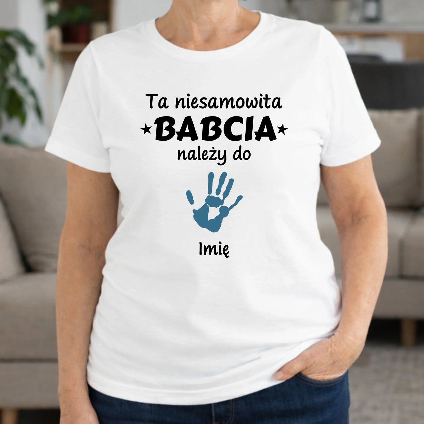 Koszulka dla babci - Babcia należy do wnuków 1–6 imion – personalizowana B33