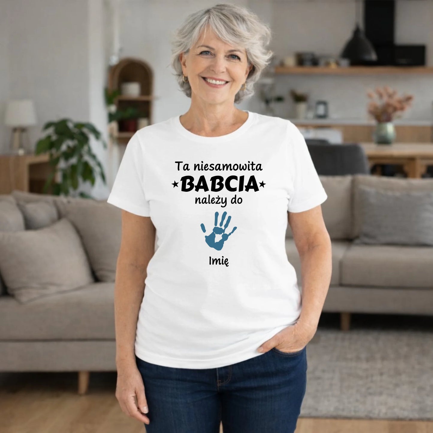 Koszulka dla babci - Babcia należy do wnuków 1–6 imion – personalizowana B33