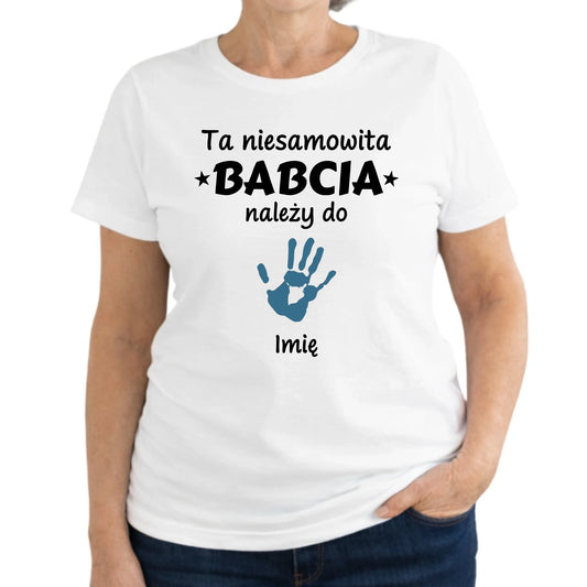Koszulka dla babci - Babcia należy do wnuków 1–6 imion – personalizowana B33