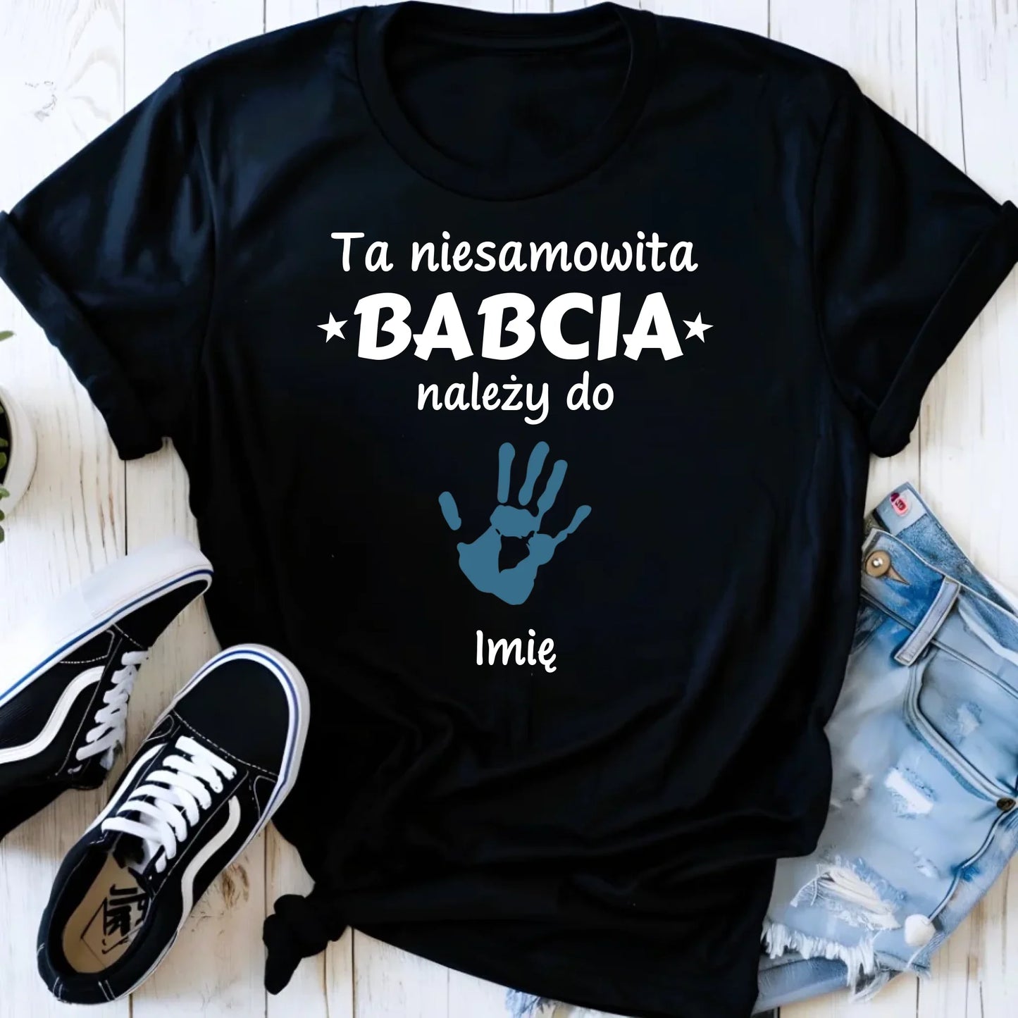Koszulka dla babci - Babcia należy do wnuków 1–6 imion – personalizowana B33