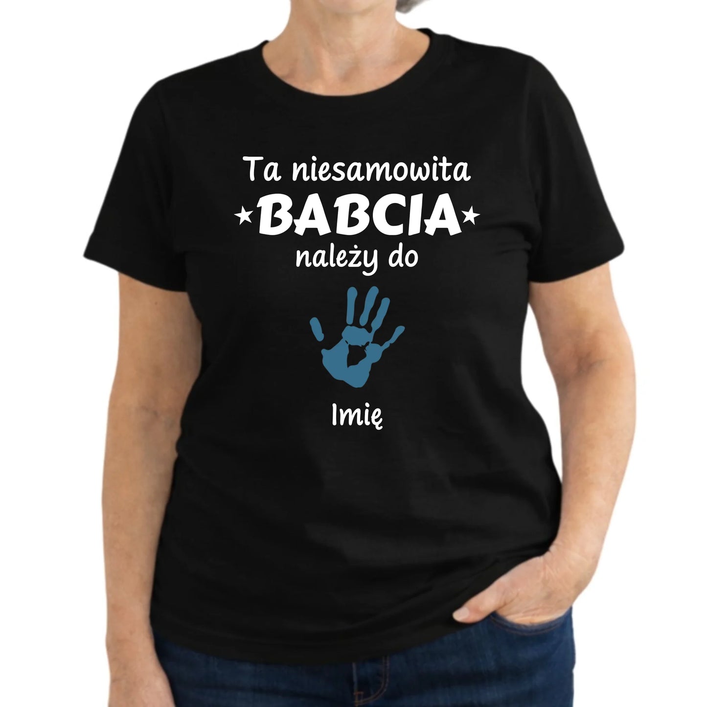 Koszulka dla babci - Babcia należy do wnuków 1–6 imion – personalizowana B33