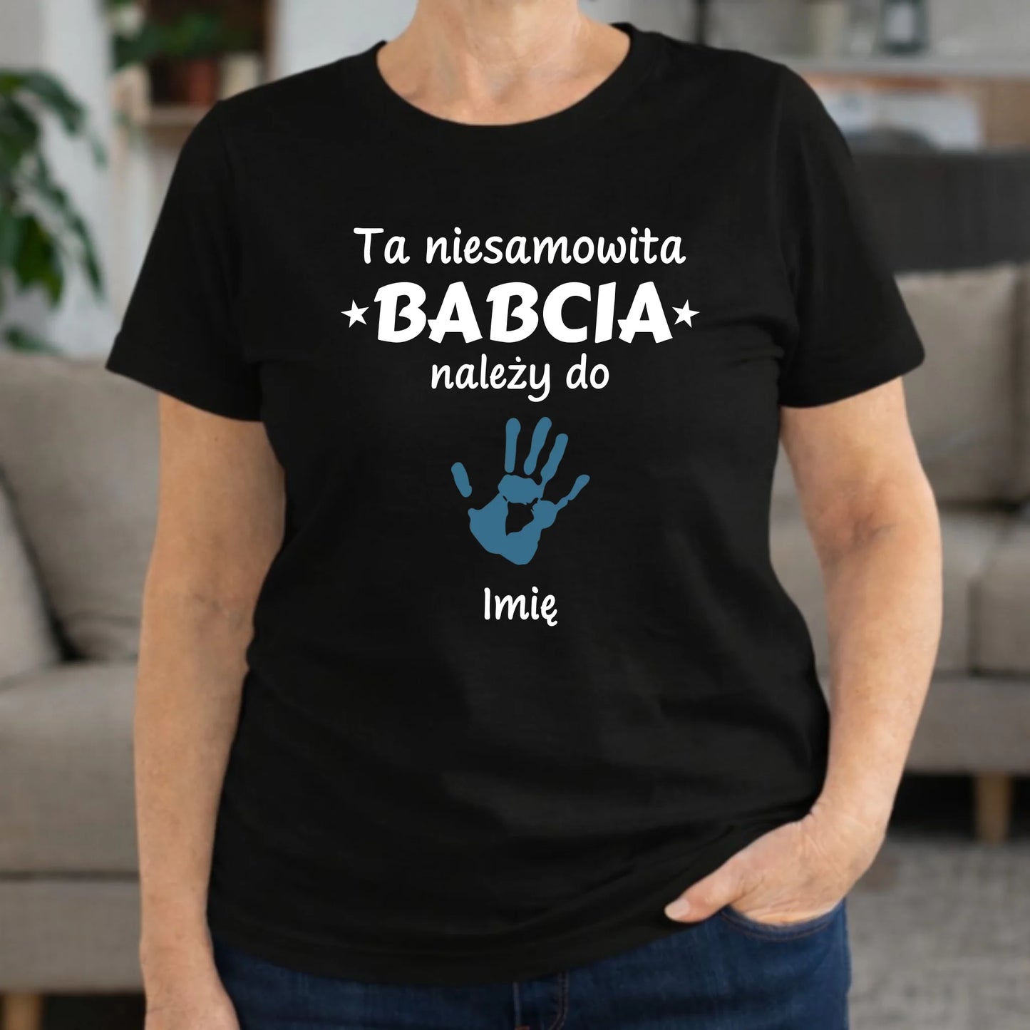 Koszulka dla babci - Babcia należy do wnuków 1–6 imion – personalizowana B33