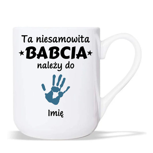 Kubek elegant dla babci - Babcia należy do wnuków 1–6 imion – personalizowany B33