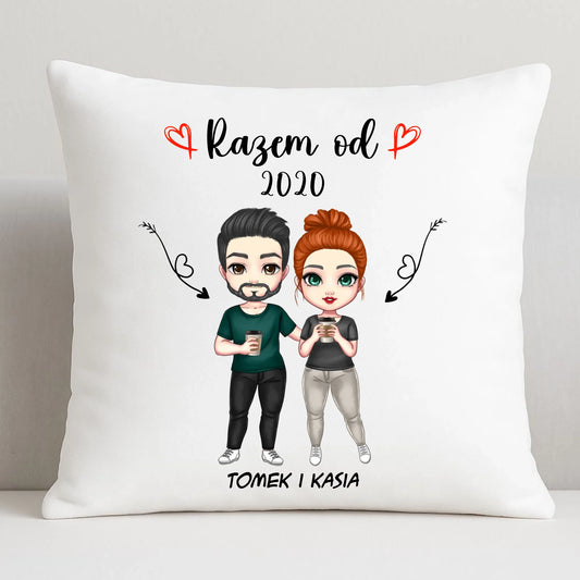 Poduszka dla par - Para razem od - personalizowana W01