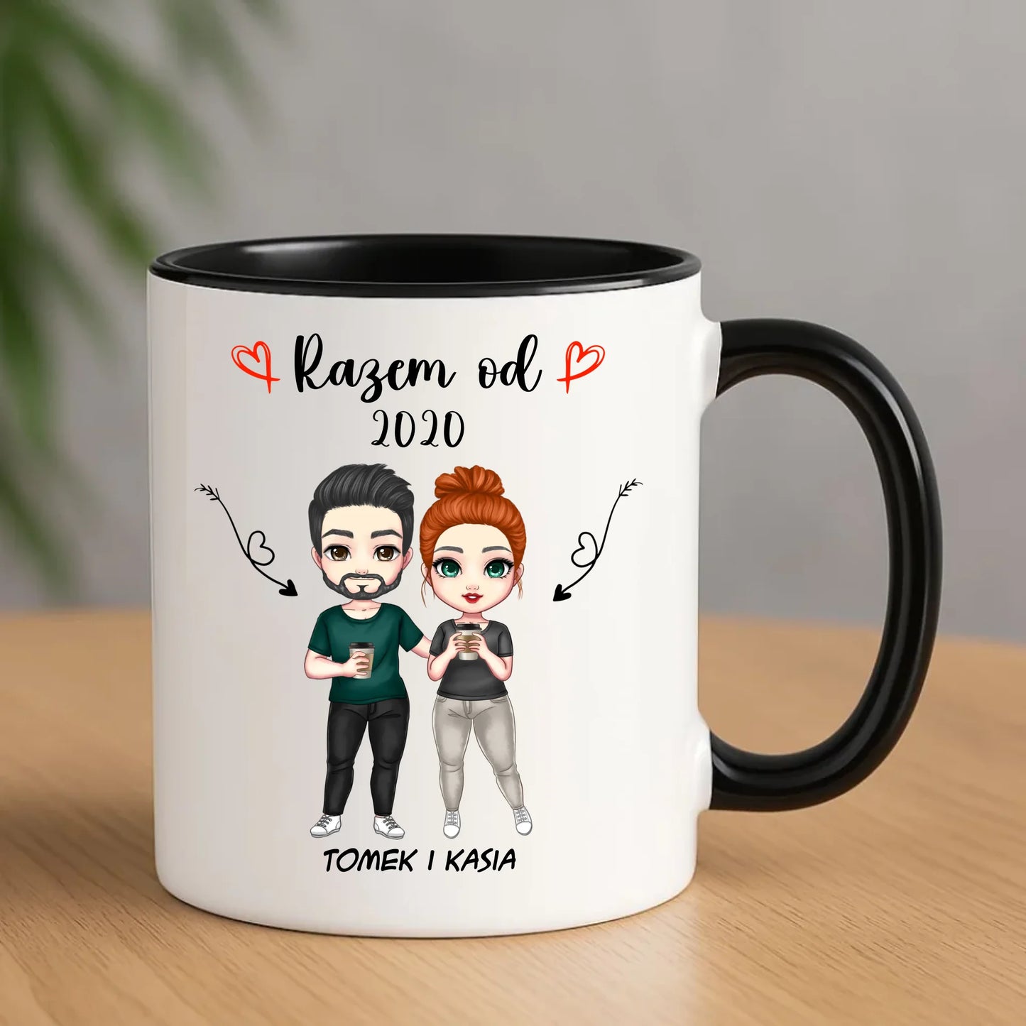 Kubek dla par - Para razem od - personalizowany W01