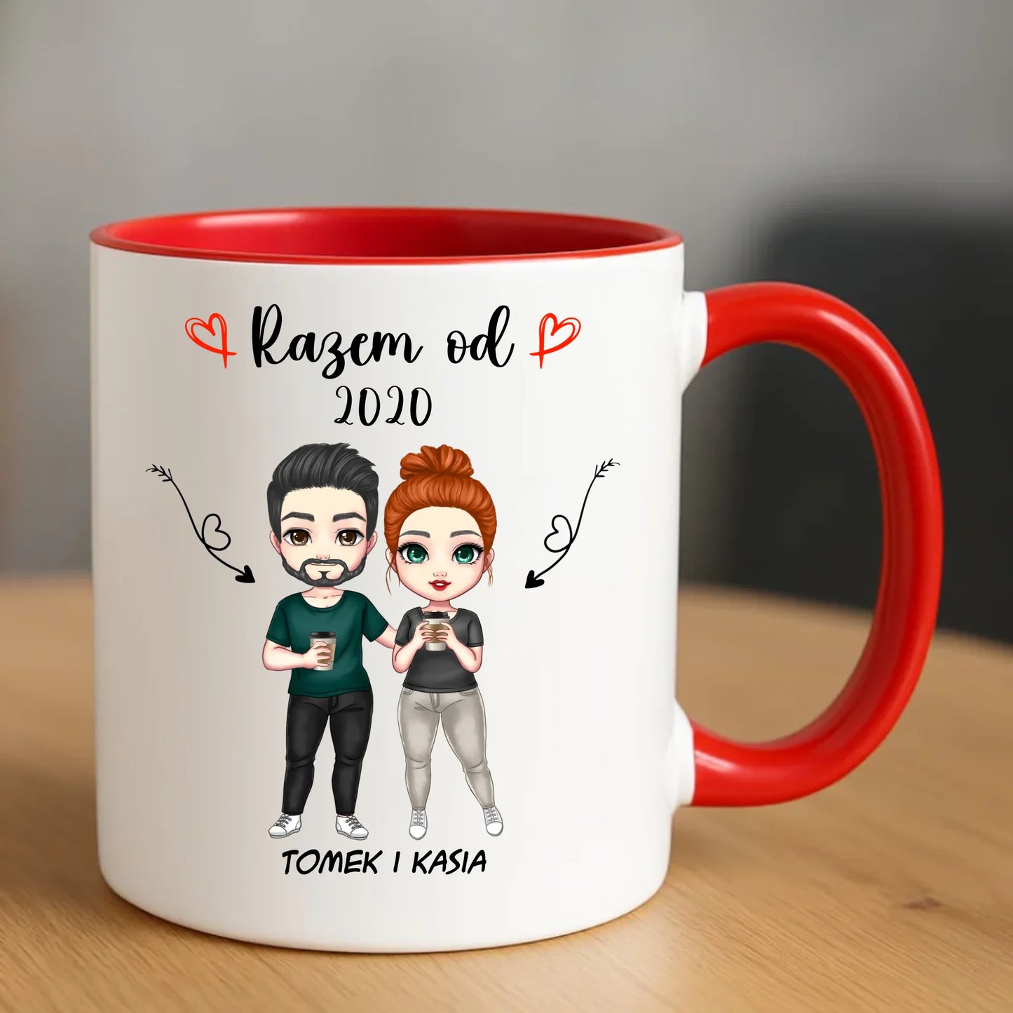 Kubek dla par - Para razem od - personalizowany W01