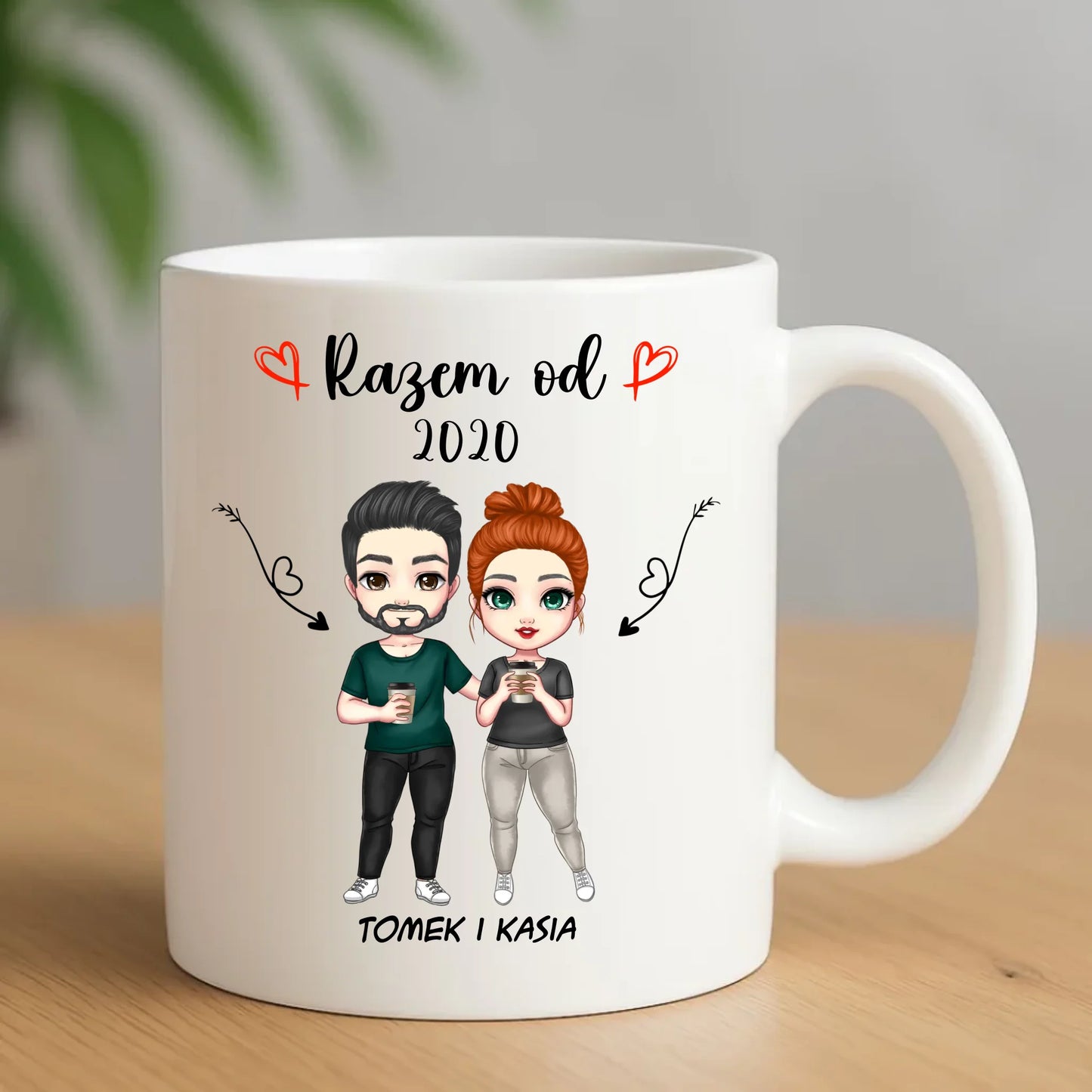 Kubek dla par - Para razem od - personalizowany W01