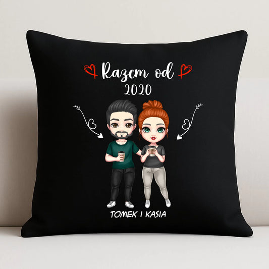 Poduszka dekoracyjna dla par - Para razem od - personalizowana W01