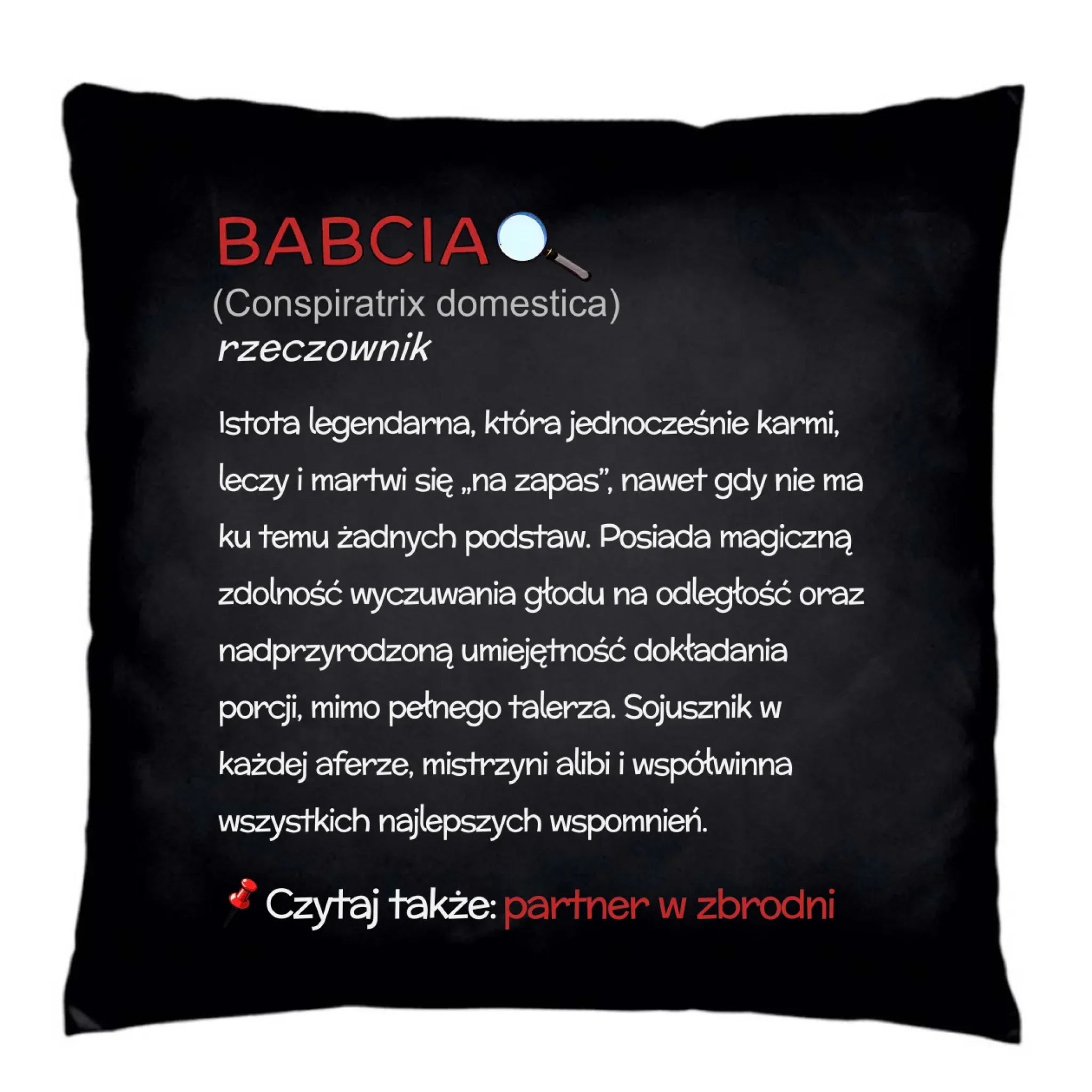 Poduszka dekoracyjna dla babci - Babcia śmieszna definicja B35 - StoryCups.pl
