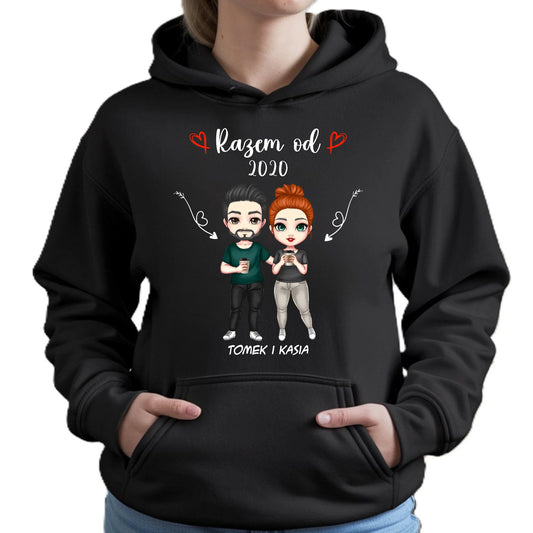 Bluza damska z kapturem - Para razem od - personalizowana W01 - StoryCups.pl