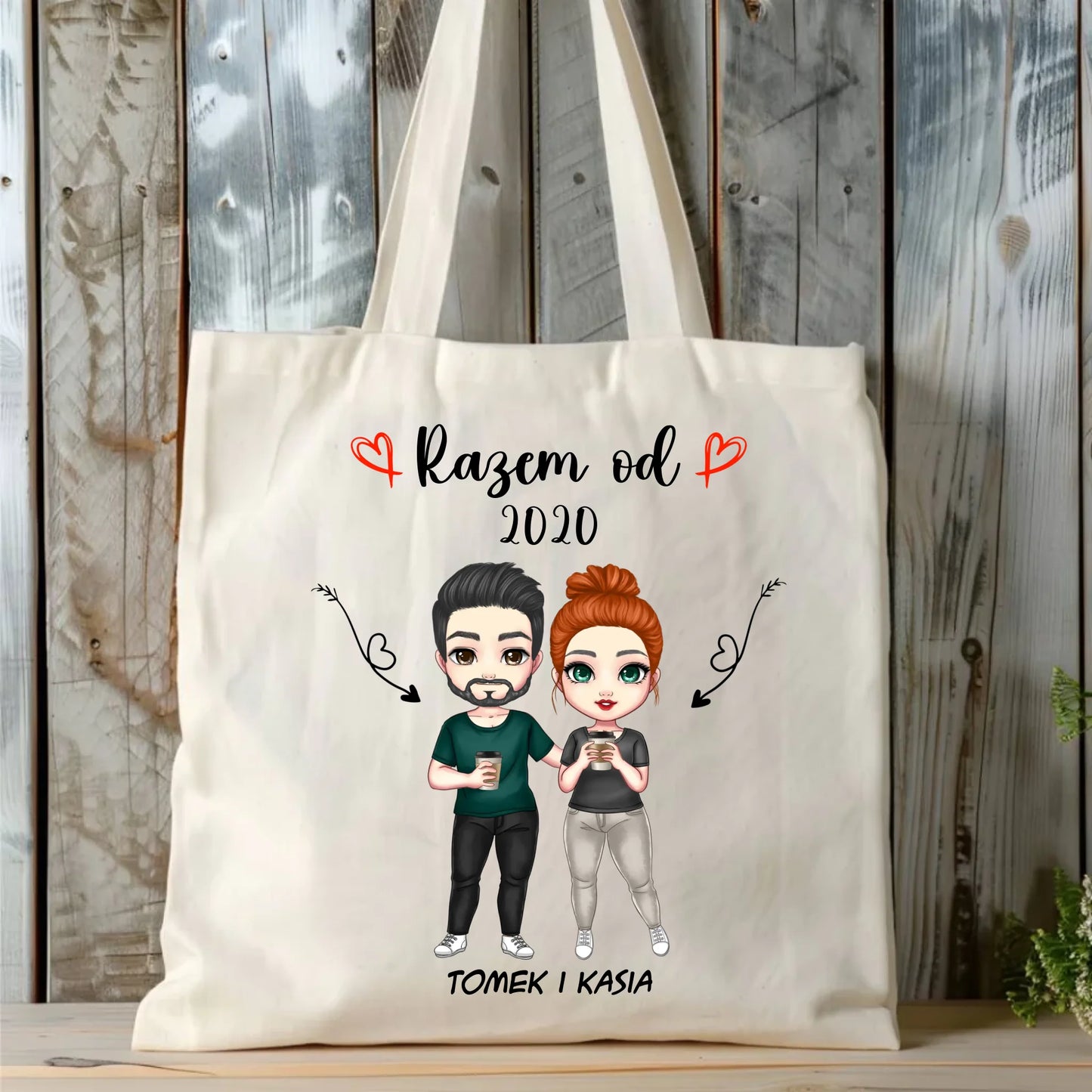 Torba dla par - Razem od - personalizowana W01 - StoryCups.pl