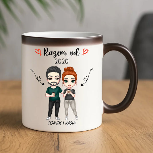 Kubek magiczny dla par - Razem od - personalizowany W01 - StoryCups.pl