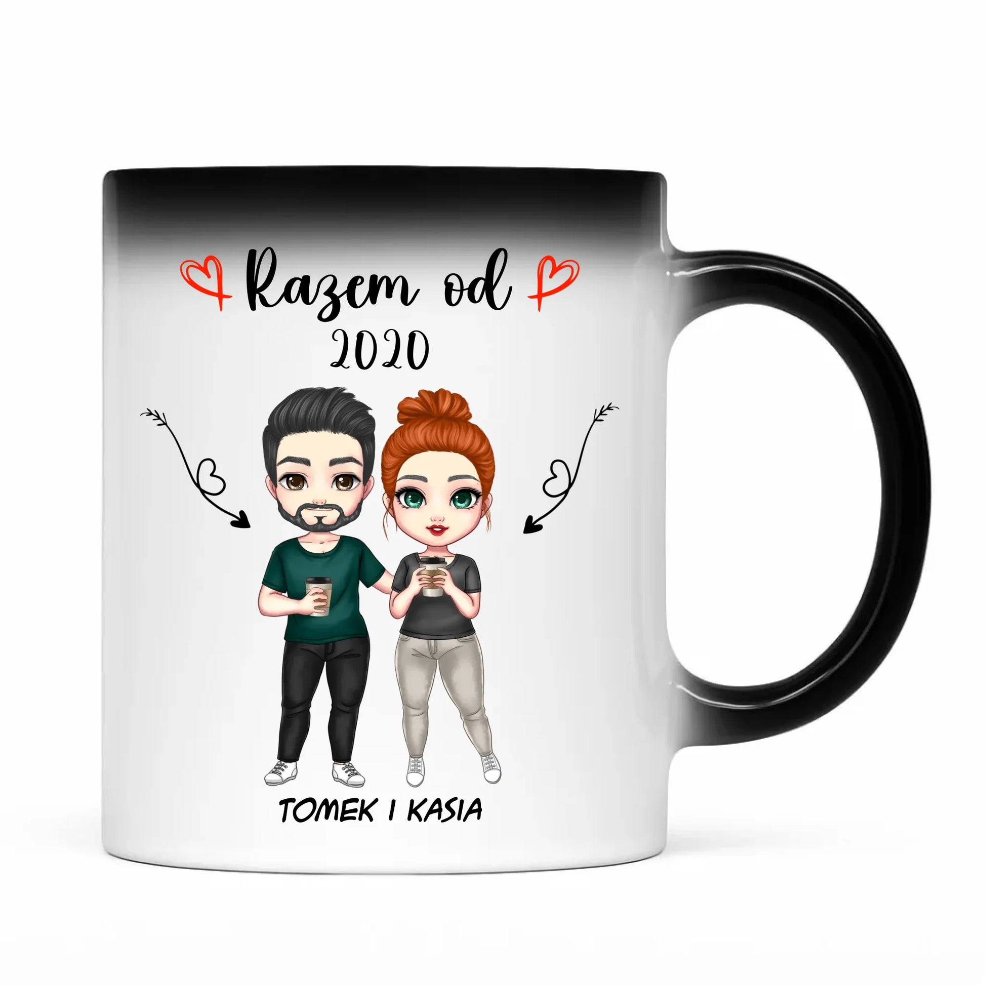 Kubek magiczny dla par - Razem od - personalizowany W01 - StoryCups.pl
