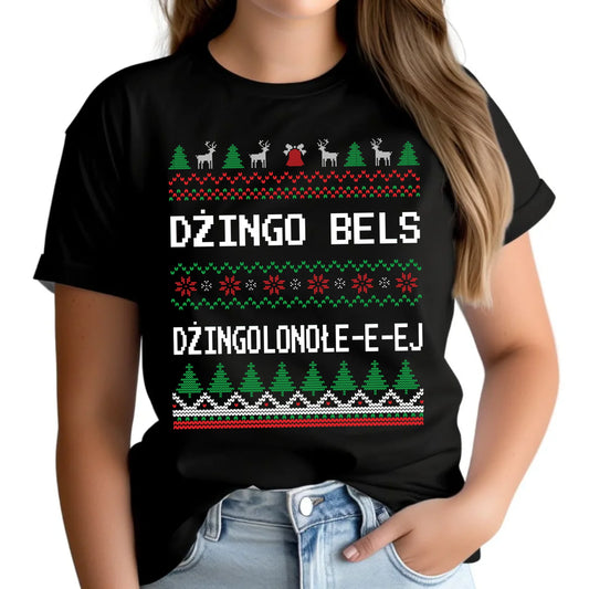 Koszulka damska świąteczna - prezent na Święta - Dżingo bels BN11 - StoryCups.pl