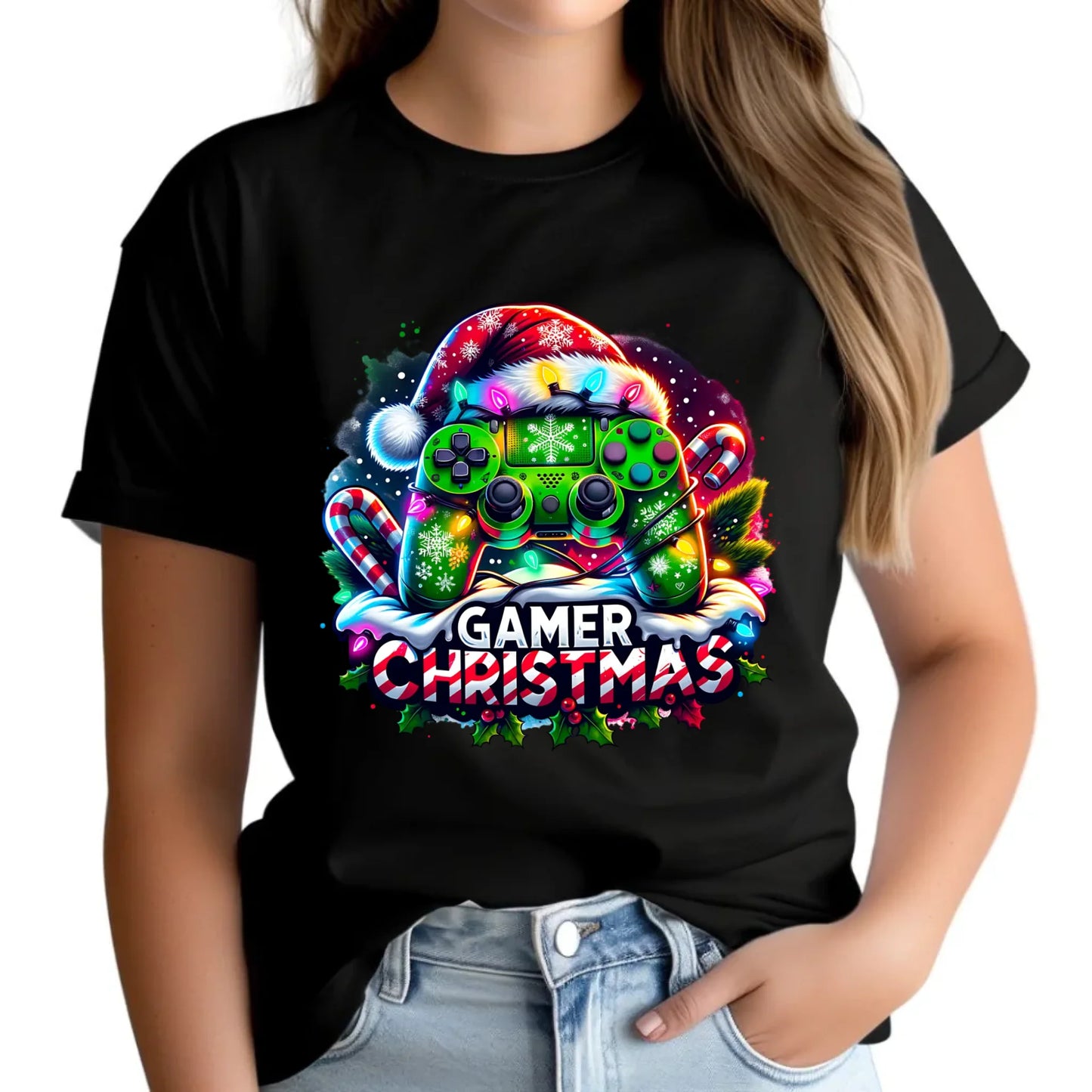 Koszulka damska świąteczna - prezent dla gracza - Christmas gamer BN22 - StoryCups.pl