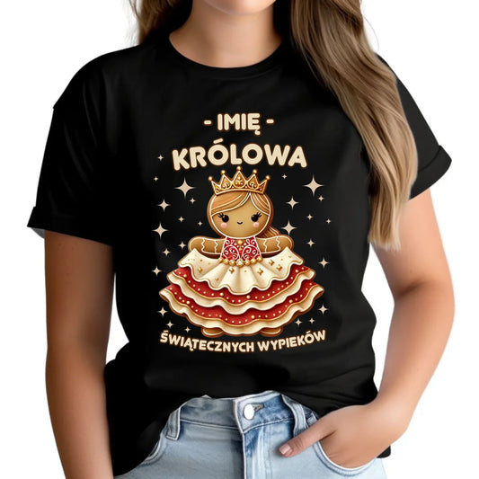 Koszulka damska świąteczna - Królowa świątecznych wypieków - personalizowana BN28 - StoryCups.pl