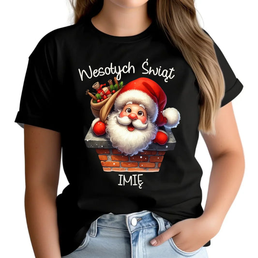 Koszulka damska świąteczna - prezent na Mikołajki Mikołaj - personalizowana BN08 - StoryCups.pl