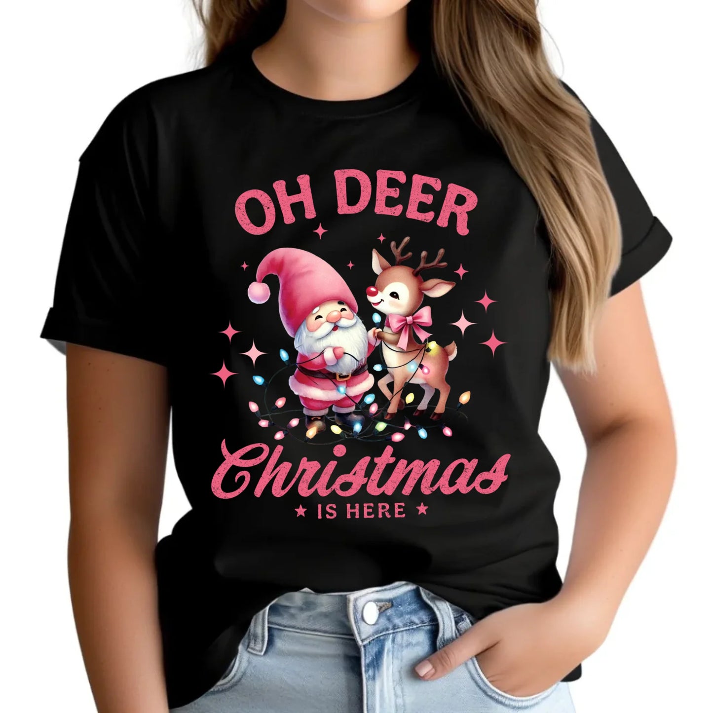 Koszulka damska świąteczna - Oh deer Christmas is here BN59 - StoryCups.pl