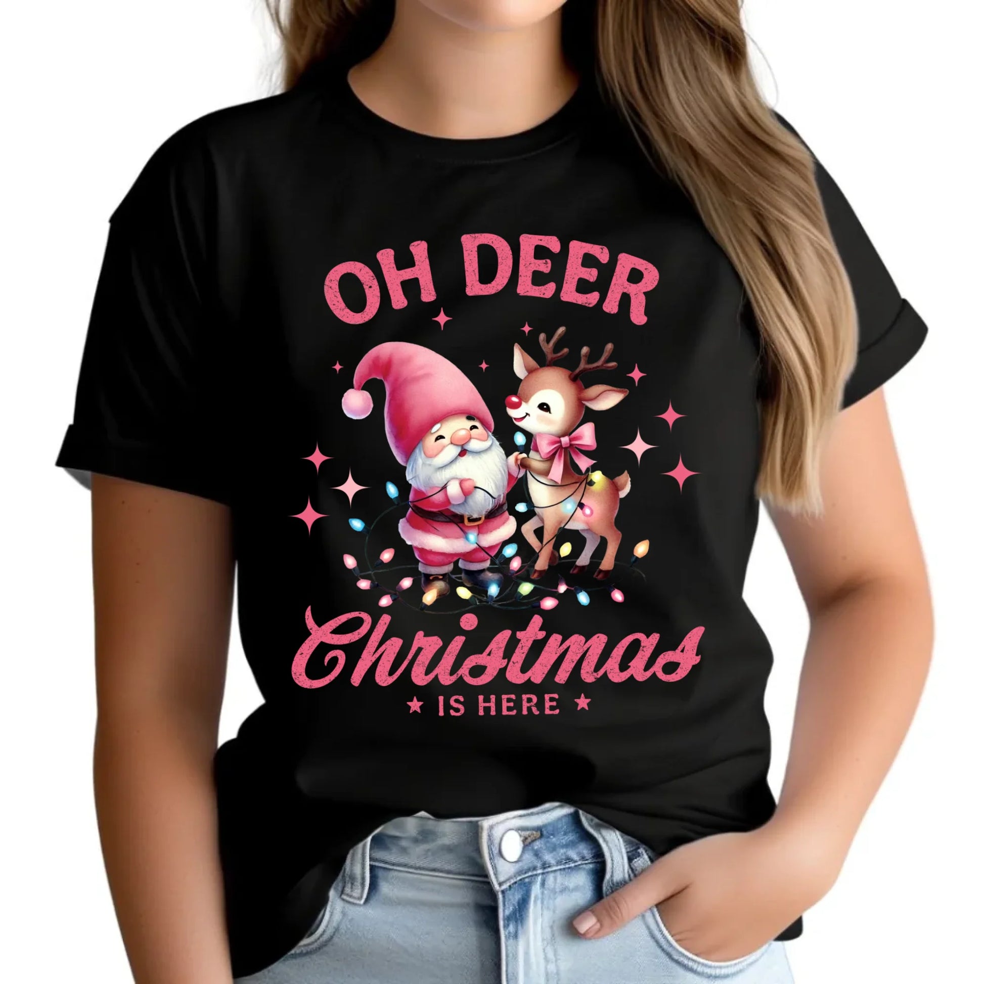 Koszulka damska świąteczna - Oh deer Christmas is here BN59 - StoryCups.pl