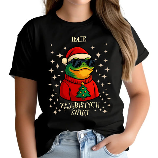 Koszulka damska świąteczna - Żajebistych Świąt - personalizowana BN144 - StoryCups.pl