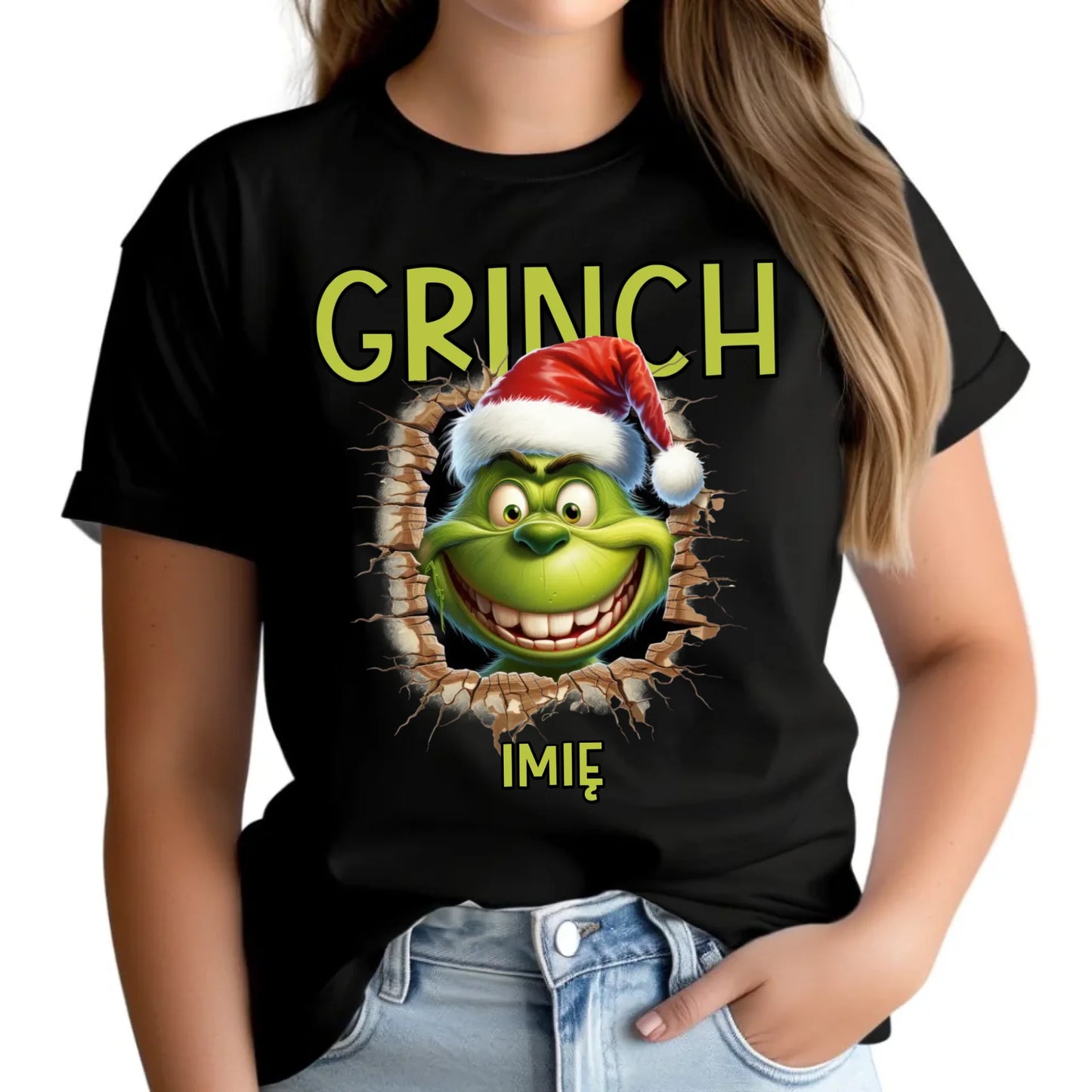 Koszulka damska świąteczna - Grinch - personalizowana BN112 - StoryCups.pl