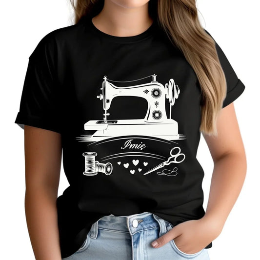 Koszulka damska szyciowa dla krawcowej - Maszyna vintage- personalizowana HS34 - StoryCups.pl
