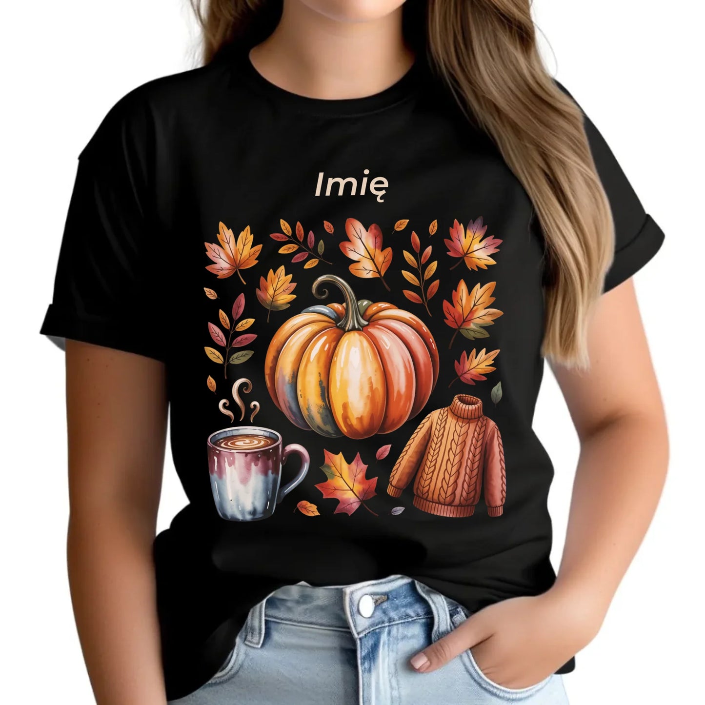 Koszulka damska jesienna - Złota jesień - personalizowana JS30 - StoryCups.pl