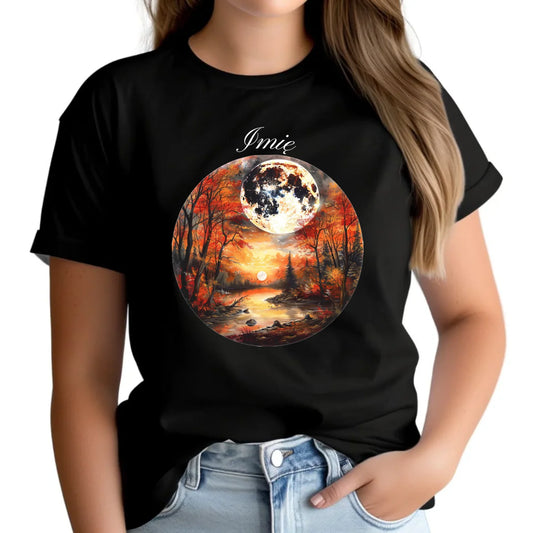 Koszulka damska jesieniara - Pełnia księżyca - personalizowana JS10 - StoryCups.pl