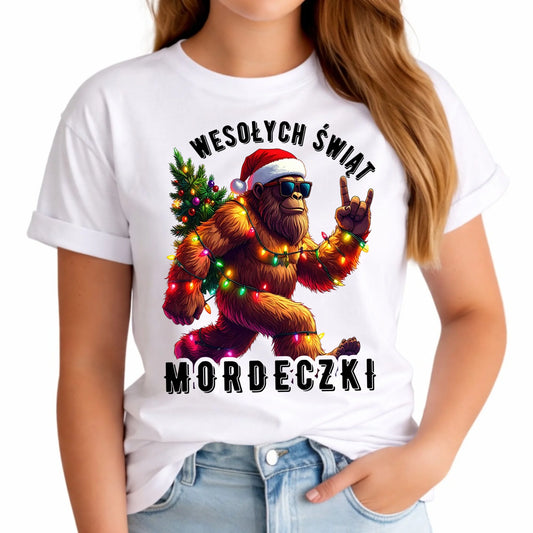Koszulka damska świąteczna - prezent na święta - Yeti Wesołych Świąt mordeczki BN152 - StoryCups.pl