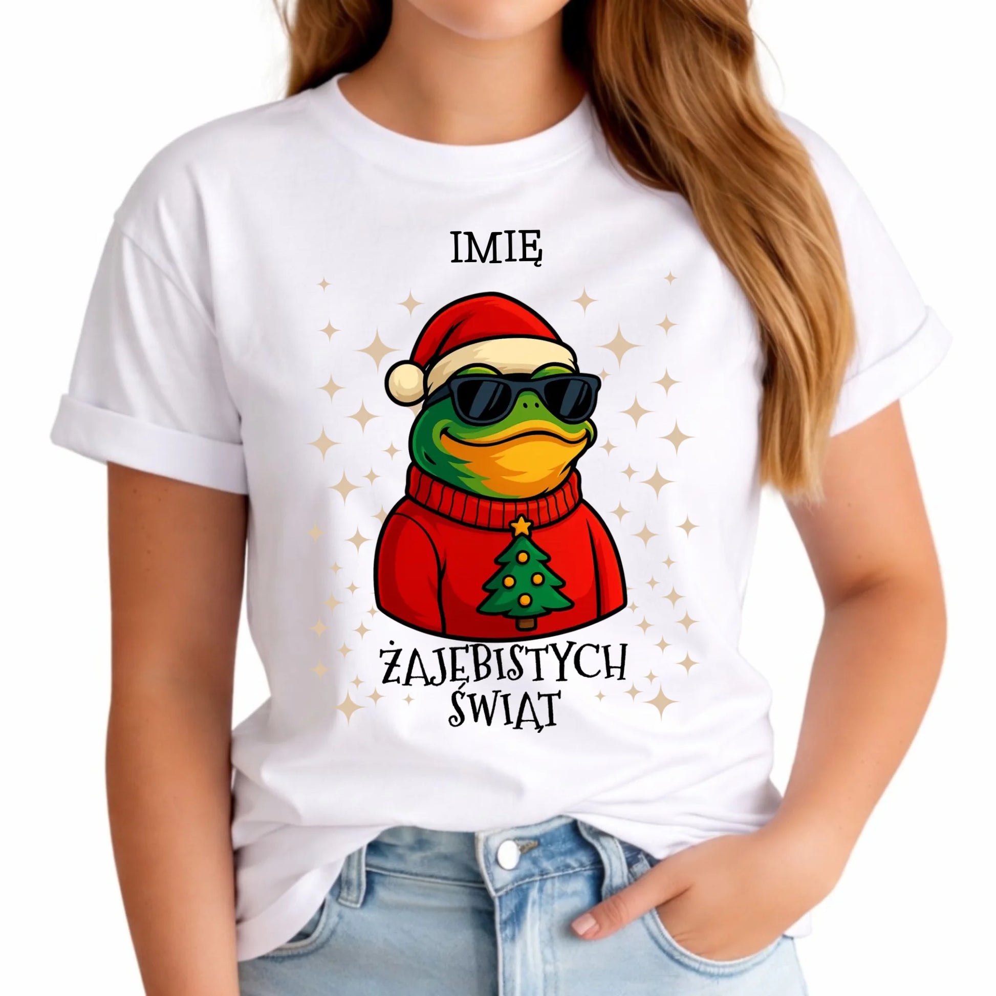 Koszulka damska świąteczna - Żajebistych Świąt - personalizowana BN144 - StoryCups.pl
