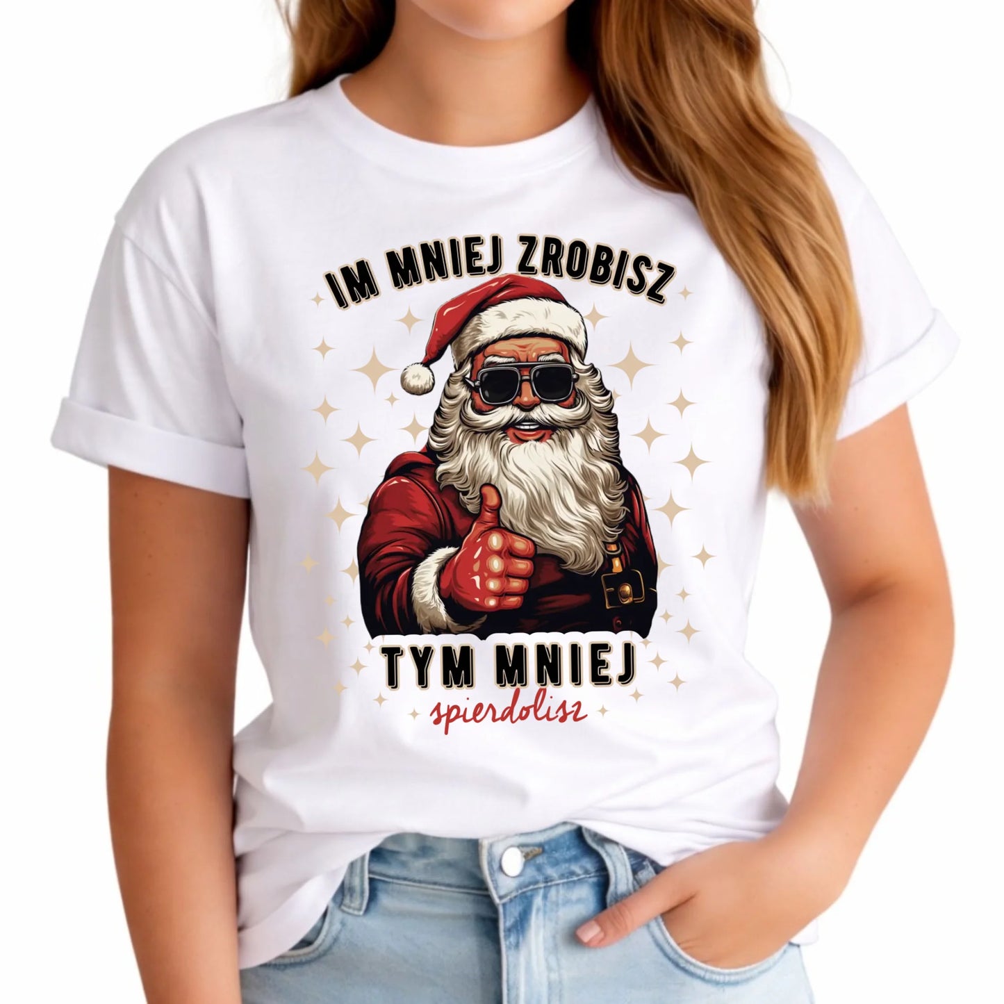 Koszulka damska świąteczna - Im mniej zrobisz tym mniej spie*****sz - bez cenzury BN146 - StoryCups.pl