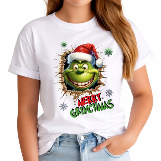 Koszulka damska świąteczna - Grinch - Merry Grinchmas BN113 - StoryCups.pl