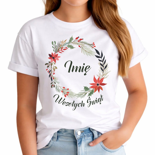 Koszulka damska świąteczna - Wesołych Świąt - personalizowana BN19 - StoryCups.pl
