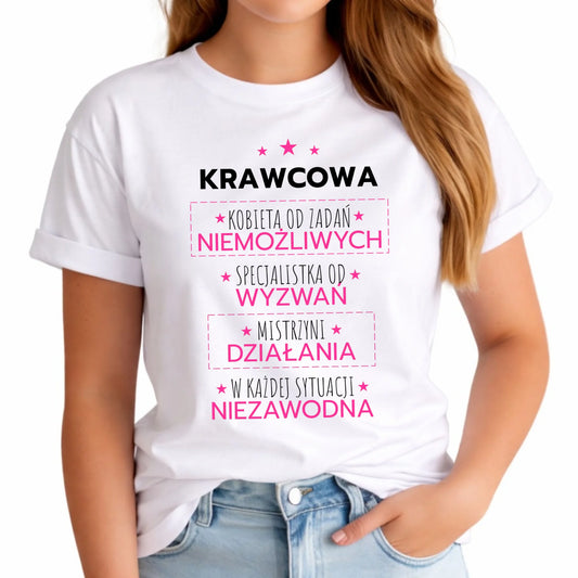 Koszulka damska szyciowa dla krawcowej - Kobieta od zadań niemożliwych HS29 - StoryCups.pl